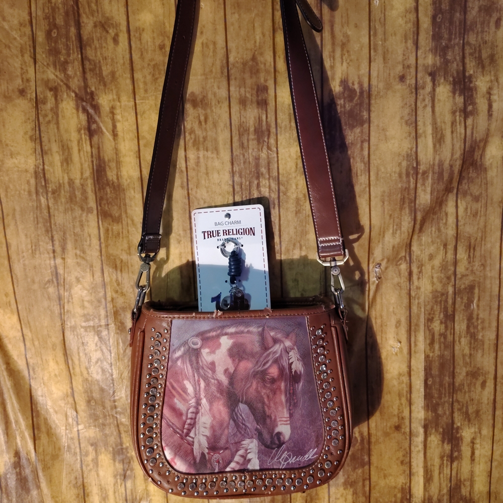 Montana West Tan Crossbody Bag with Horse Art